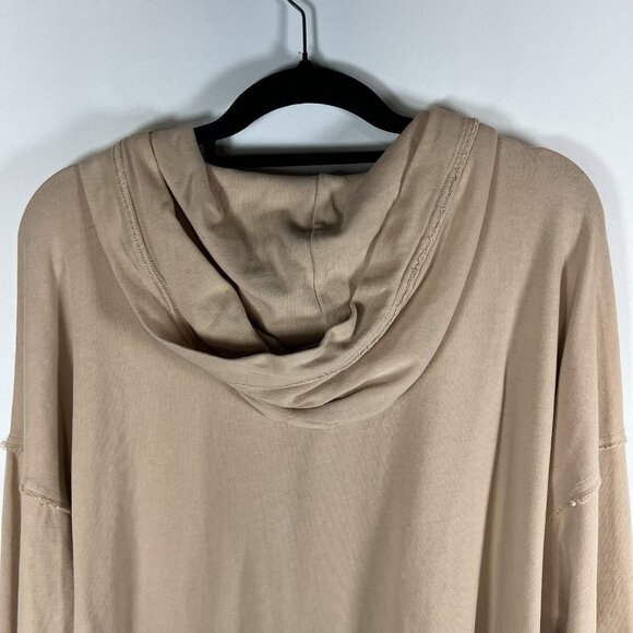 Aerie Hoodie Sweatshirt Beige Lace Up Oversized Pullover Lounge Size Medium - Picture 9 of 10